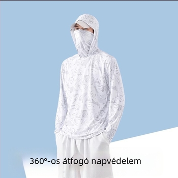 Horgászatra tervezett UV-védett, ultra vékony kapucnis póló, légáteresztő nyári szabadtéri viselet