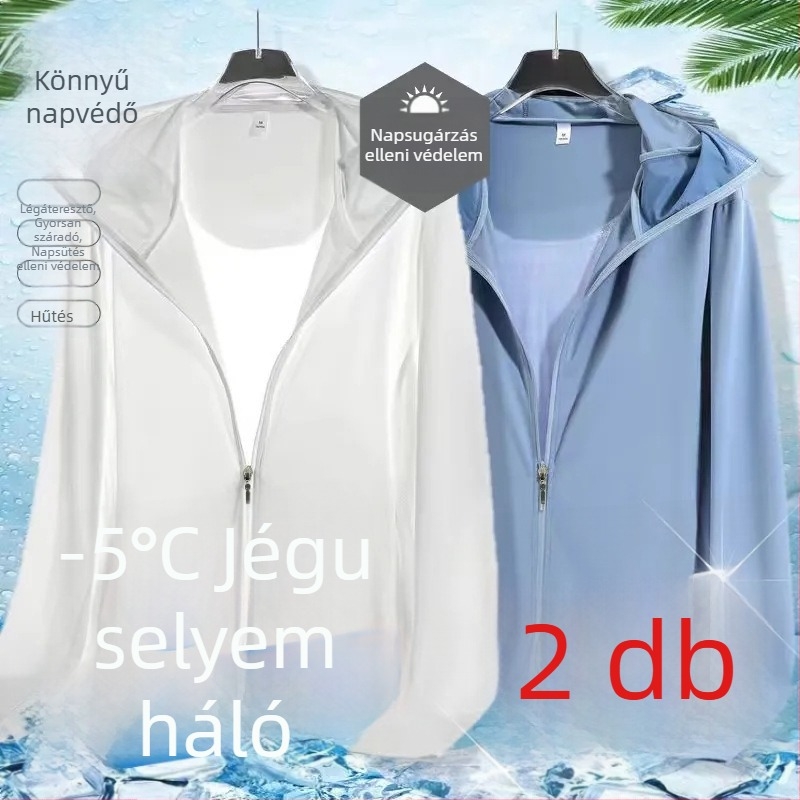 Kapucnis vékony nyári dzseki poliészterből, cipzárral