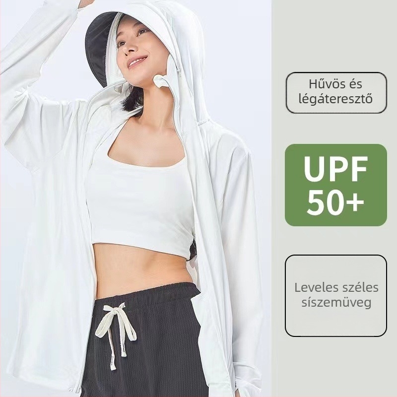 Uniszex kapucnis nylon szélkabát – UPF50+ UV-védelem, gyors száradás, légáteresztő, horgászathoz, kerékpározáshoz és szabadtéri tevékenységekhez