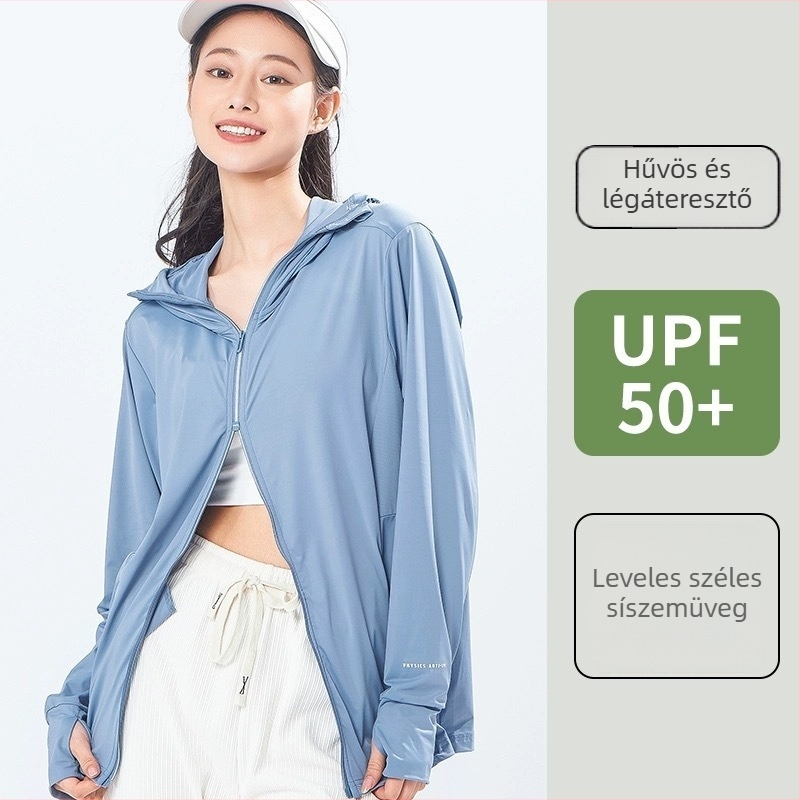 Uniszex kapucnis nylon szélkabát – UPF50+ UV-védelem, gyors száradás, légáteresztő, horgászathoz, kerékpározáshoz és szabadtéri tevékenységekhez