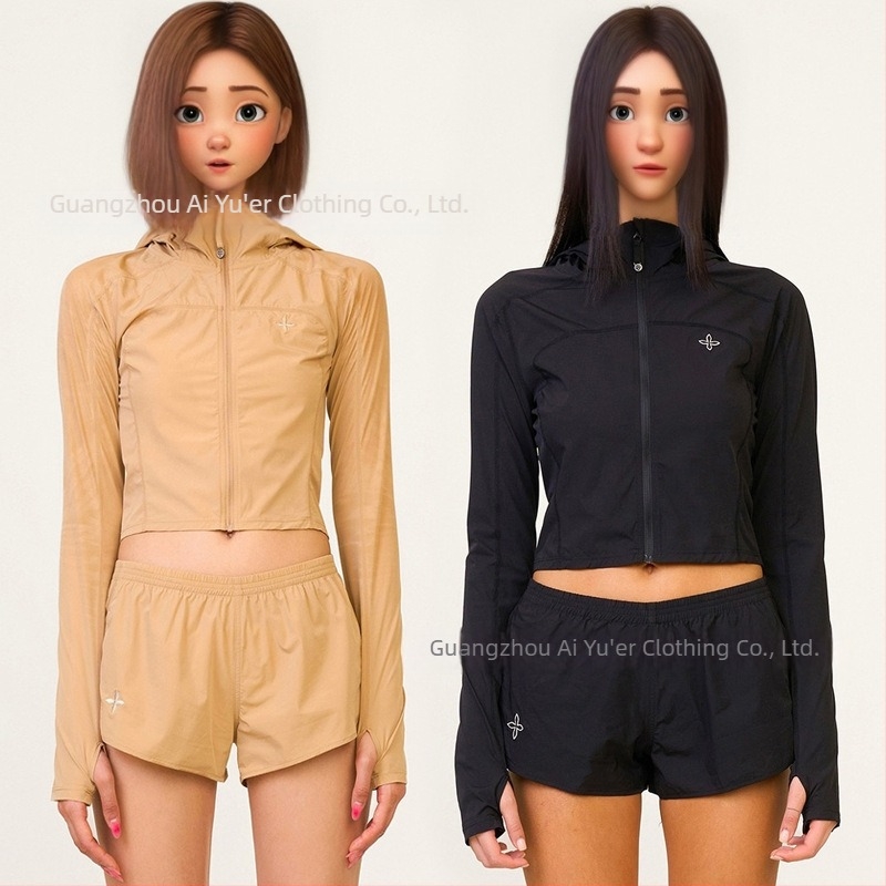 SMFK Ultra-könnyű Nylon UV-védelem Kültéri Ruházat Készlet — Slim Fit, Rövid Kabát, Cipzár