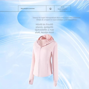 Nylon Slim-Fit hosszú ujjú felső UPF50+, cipzárral