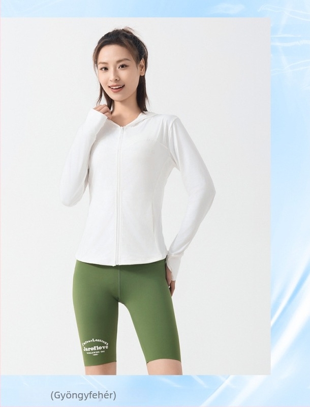 Nylon Slim-Fit hosszú ujjú felső UPF50+, cipzárral