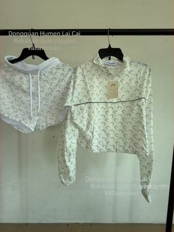 Napvédő dzseki készlet holdlogóval, fél-zip, karcsú szabás, hosszú ujjú, UPF30+, chiffon-spandex keverék