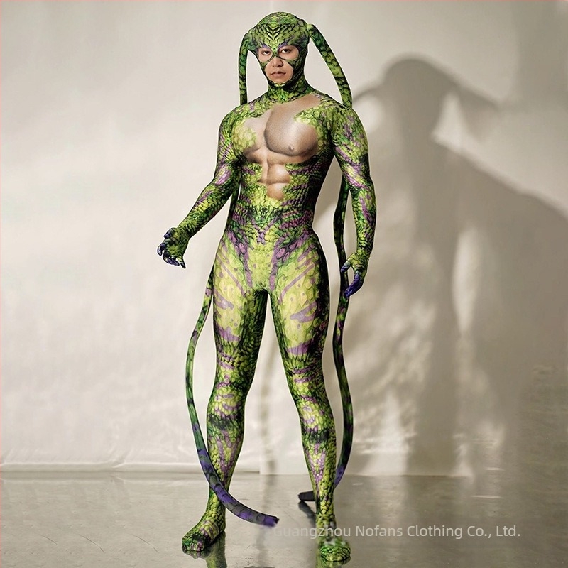 Uniszex Avatar 2 farokkal rendelkező cosplay bodysuit, színpadi és anime szerepjátékokhoz, spandex 95%+.