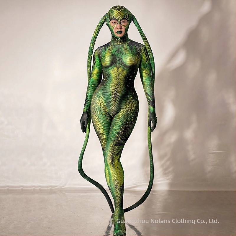 Uniszex Avatar 2 farokkal rendelkező cosplay bodysuit, színpadi és anime szerepjátékokhoz, spandex 95%+.