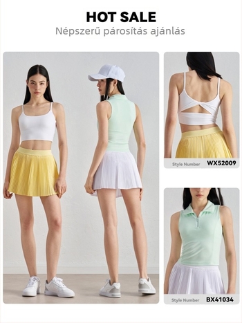 Akkordeonos pliszírozott szoknya, gyorsan száradó, UV-védelem, Sz szövött anyag; 91% poliészter + 9% spandex (110 g) vagy 82% poliészter + 18% spandex (210 g)