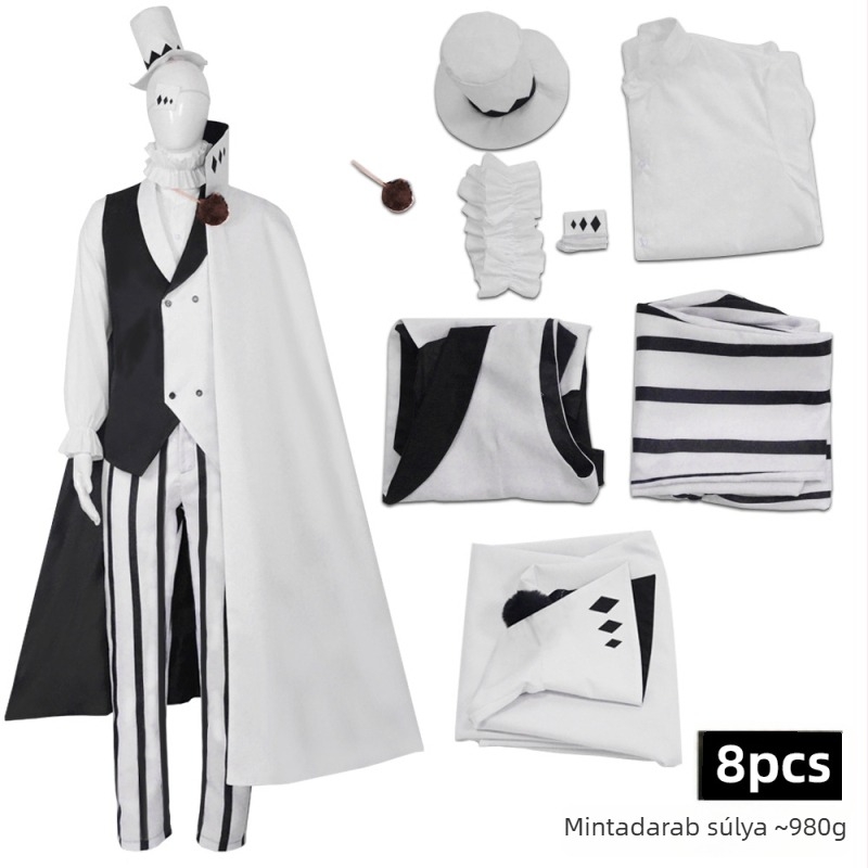 Cosplay készlet a Bungo Stray Dogshoz: Akiko Yosano, Osamu Dazai, Chuuya Nakahara — uniszex, színpadi ruházat, poliészter 70–80% szintetikus rostból