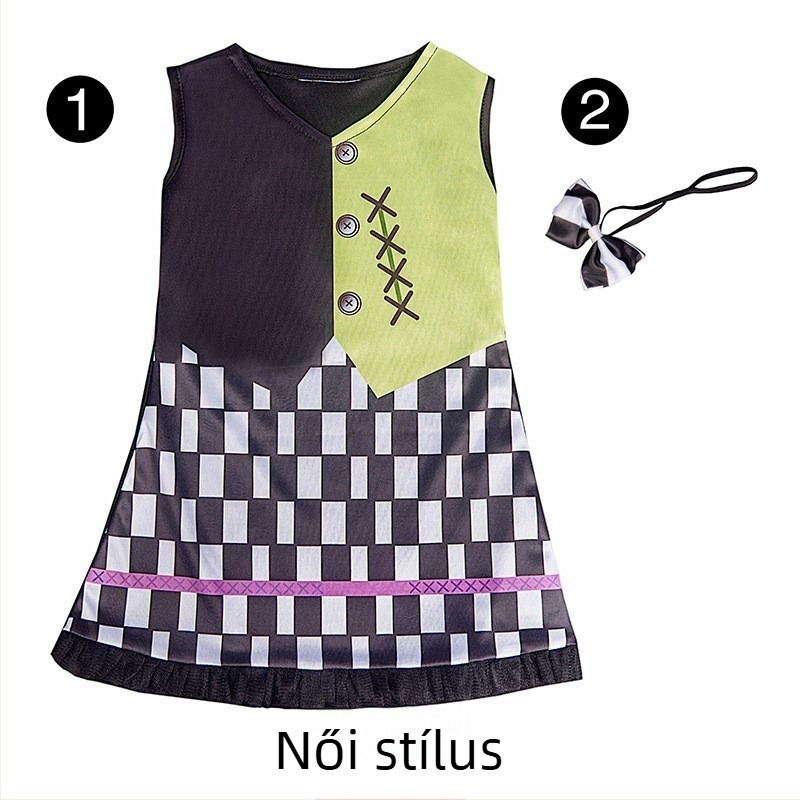 Halloween őrült tudós cosplay jelmez színpadi játékhoz - Uniszex, poliészter anyag 80-90%