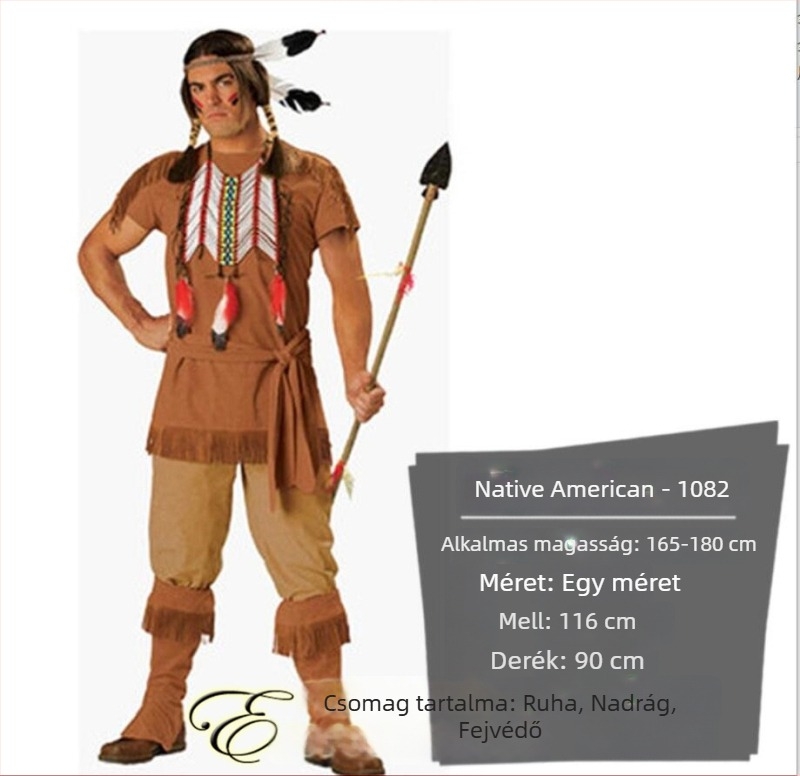 Őslakos amerikai női jelmez — Halloween primitív törzsi jelmez, poliészter anyag, 2022 ősz, színpadra