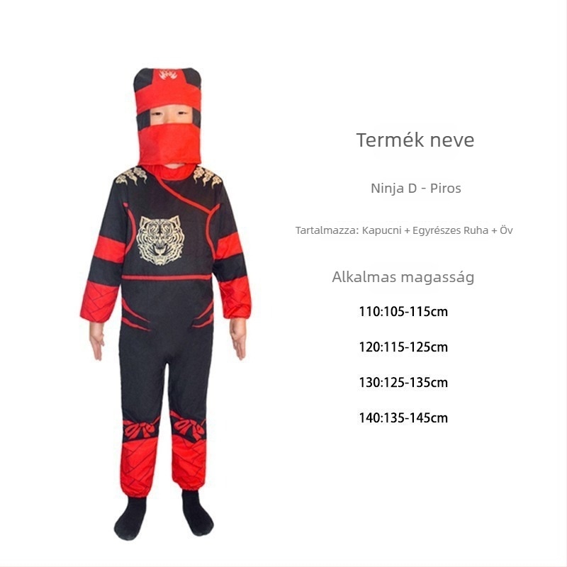 Hongxuan gyermekeknek Halloween jelmez: japán szamuráj ninja szerepjátékhoz és cosplayhez, poliészter 95%+, uniszex, 2025 tavaszán megjelenés