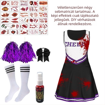 Vesice ujjatlan jelmez Halloween-stílusú színpadi előadáshoz – komplett készlet, tej-selyem anyag