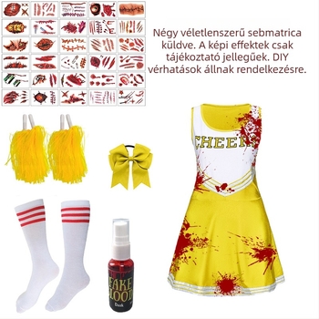 Vesice ujjatlan jelmez Halloween-stílusú színpadi előadáshoz – komplett készlet, tej-selyem anyag