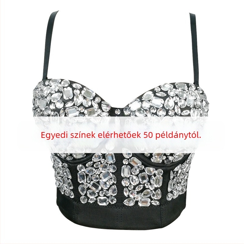 Csőtop merevítőkkel és acélgyűrűkkel, testformáló korsó vagy corset kötött acetát-spandex keverékből, színpadi viselet