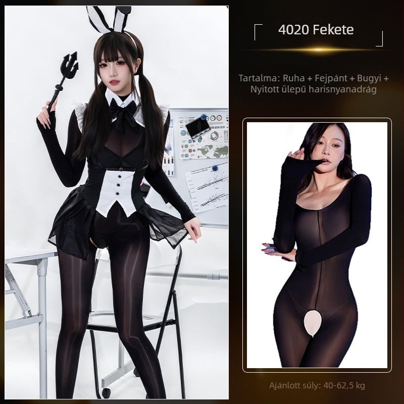 Rose Cloud Sexi nyuszilány jelmez, cosplay, poliészter, szoros szabás