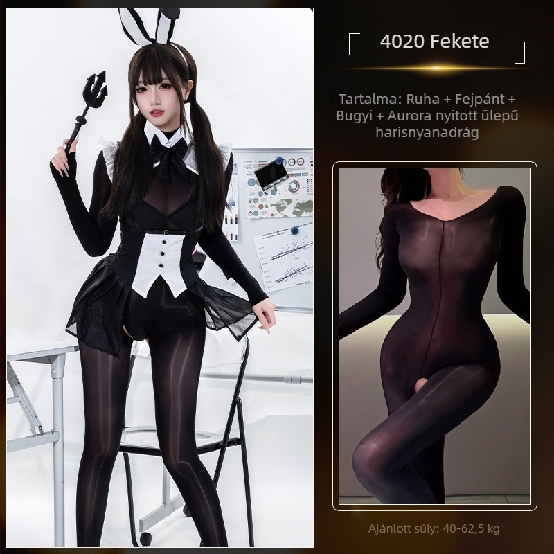 Rose Cloud Sexi nyuszilány jelmez, cosplay, poliészter, szoros szabás