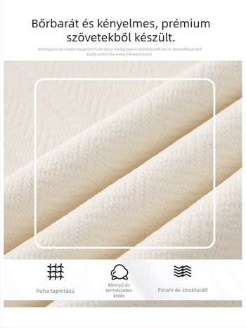 Női Chenille nadrág herringbone mintával, széles szárú, magas derék, fleece bélés, téli casual