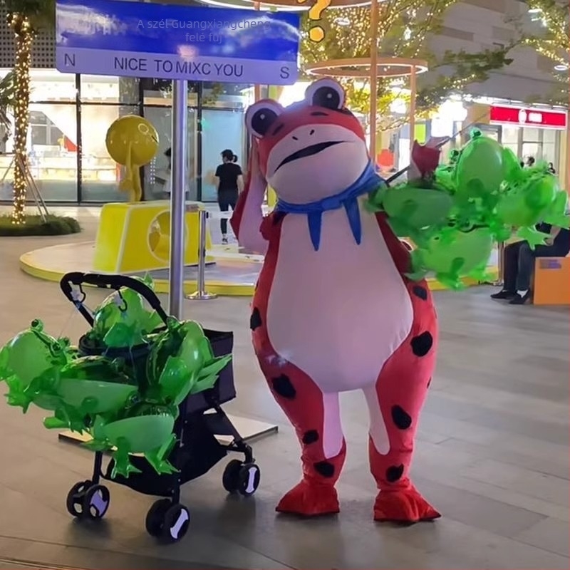 Felfújható béka maszkos jelmez felnőtteknek és gyerekeknek, rajzfilmszerű stílusban, uniszex