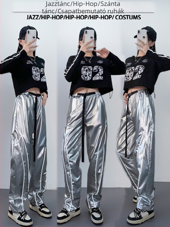 K-pop lánycsoportos jazz tánc jelmez előadásra, koreai stílus, pamut (>95%), poliészter (<30%), nyomtatás, tavasz 2025