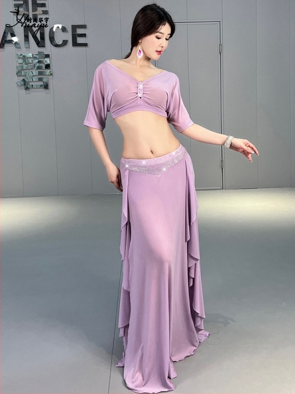 Belly dance ruházat nőknek – hálós anyagú, nylonból készült, csoportos osztályos uniforma