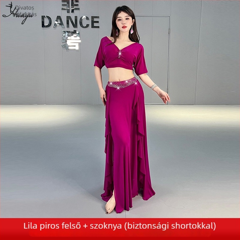 Belly dance ruházat nőknek – hálós anyagú, nylonból készült, csoportos osztályos uniforma