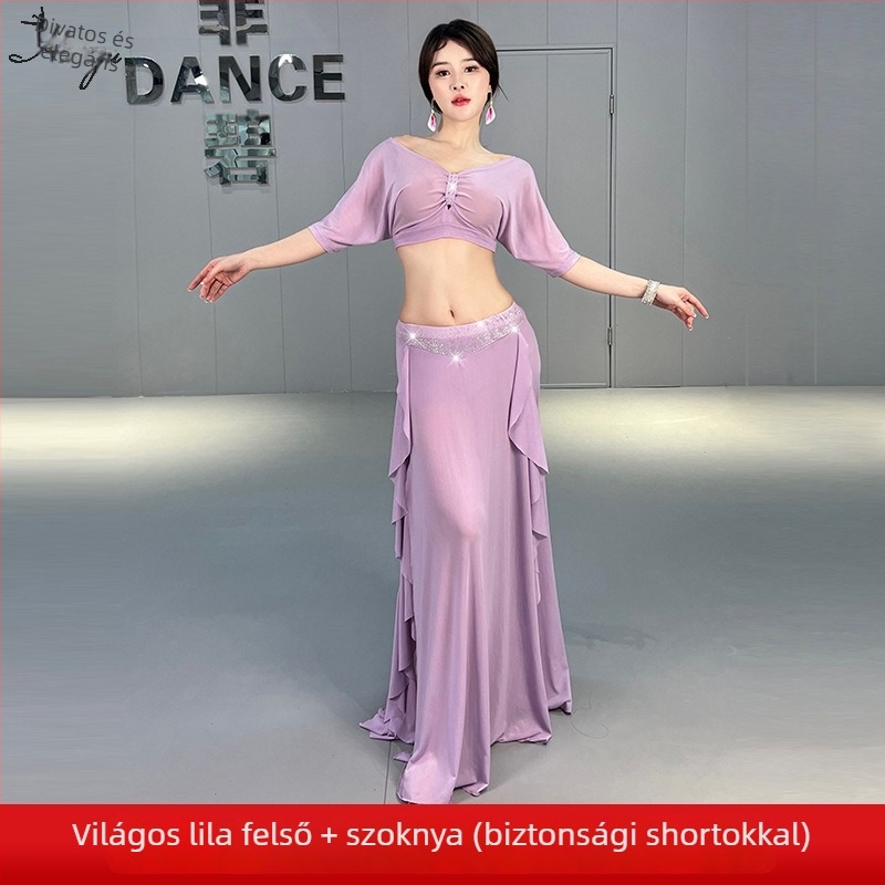 Belly dance ruházat nőknek – hálós anyagú, nylonból készült, csoportos osztályos uniforma