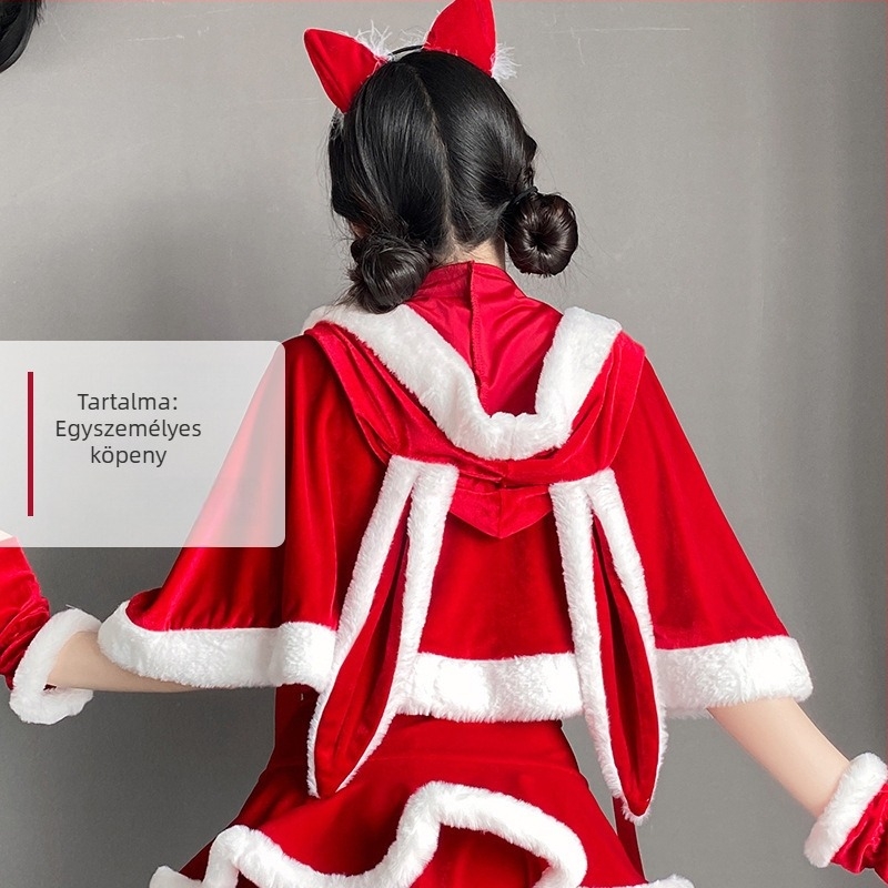 Karácsonyi szexi cseléd egyenruha cosplay színpadi jelmez
