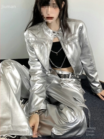 K-Pop csoport ihletésű futurisztikus előadás ruhaszett, színpadra és bárba; Chenille anyag, fő anyag Spandex, 2024 ősz; uniszex; fő anyag tartalma <30%