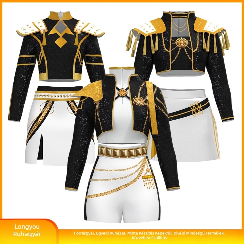 Cosplay ruházat – Koreai stílus, K-Pop lánycsoport inspirálta, Rumi Zoe karakter, poliészter/spandex keverék (80-90% poliészter), alkalmas játék/ anime színpadi szerepekre, 2025 nyár