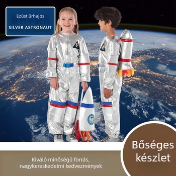 Gyermekeknek szóló űrkaland jelmez, pilóta COS ruházat színpadi előadásokhoz, uniszex poliészter