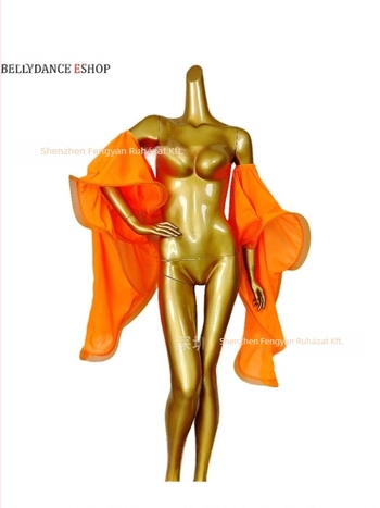 Belly dance előadásra szánt ruházat és kiegészítők chiffon ujjal és kendővel, Heaven Kiss, selyem és poliészter, 2024 tavasz