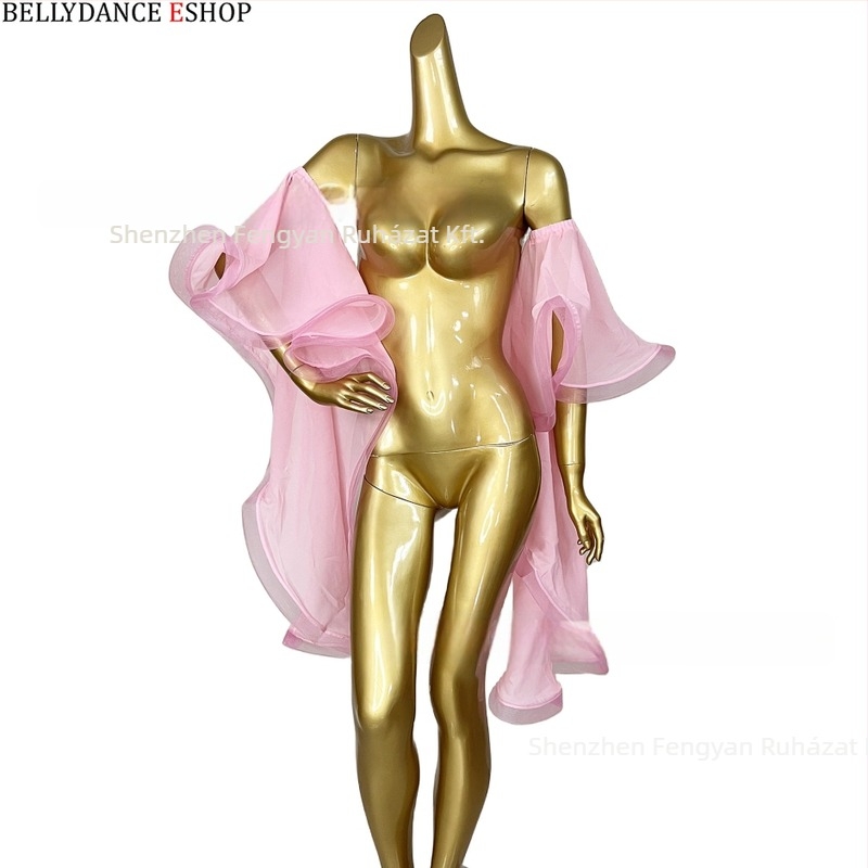 Belly dance előadásra szánt ruházat és kiegészítők chiffon ujjal és kendővel, Heaven Kiss, selyem és poliészter, 2024 tavasz