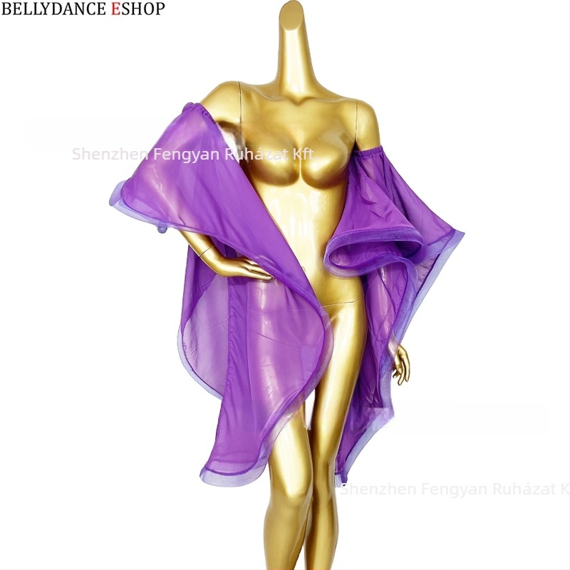 Belly dance előadásra szánt ruházat és kiegészítők chiffon ujjal és kendővel, Heaven Kiss, selyem és poliészter, 2024 tavasz