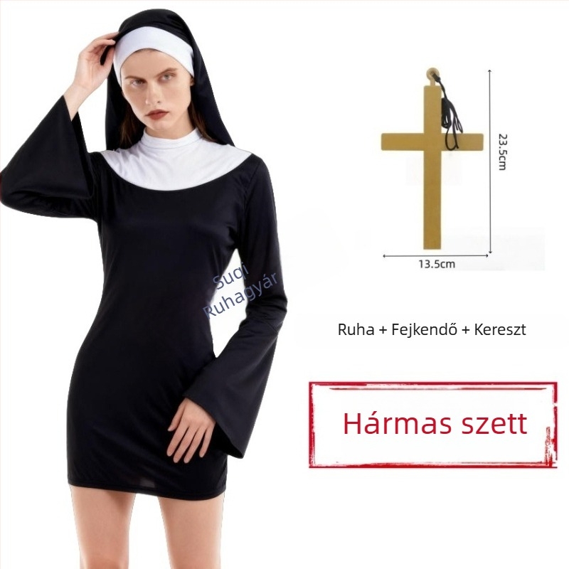 Középhosszú nővér cosplay ruha, szerepjátékhoz, animációk és színházi előadásokhoz