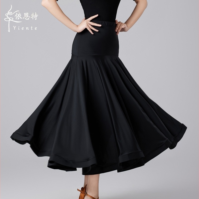 Ient Női Ballroom Tánc Szoknya, Ice Silk Nylon, Hosszú, Swing Stílus