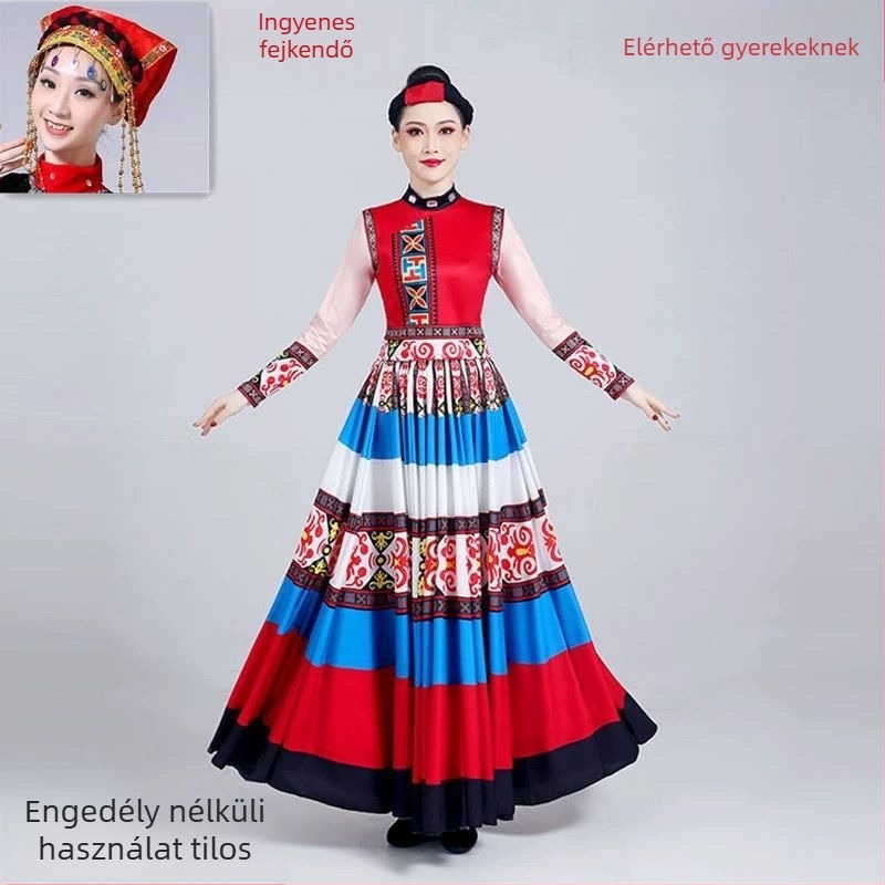 Yi Dance Big Swing Skirt - Chenille Spandex, uniszex néptáncruha, tavasz 2025