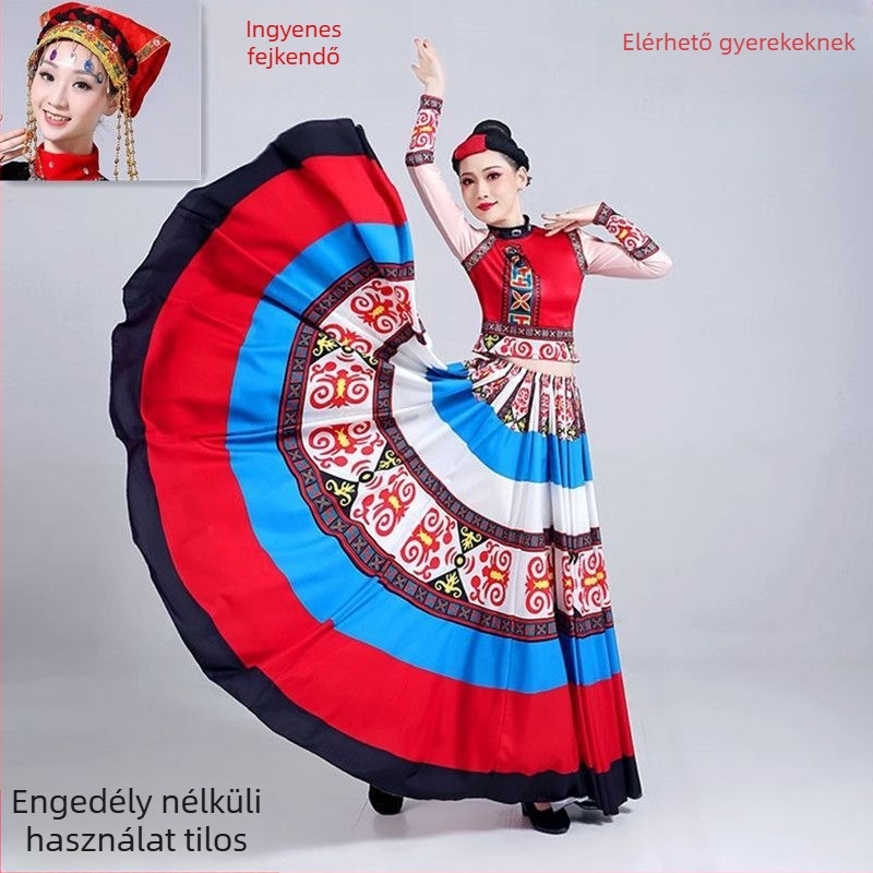 Yi Dance Big Swing Skirt - Chenille Spandex, uniszex néptáncruha, tavasz 2025
