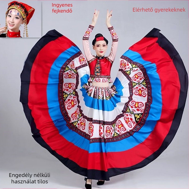 Yi Dance Big Swing Skirt - Chenille Spandex, uniszex néptáncruha, tavasz 2025