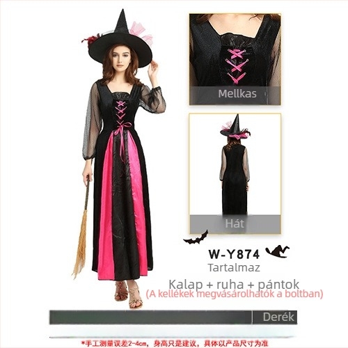 Női cosplay ruhaszett sötét témával színpadi előadásokhoz Halloweenre