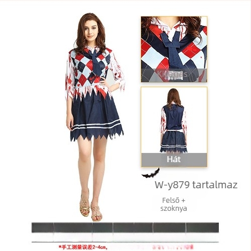 Női cosplay ruhaszett sötét témával színpadi előadásokhoz Halloweenre