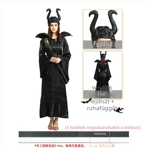 Női cosplay ruhaszett sötét témával színpadi előadásokhoz Halloweenre