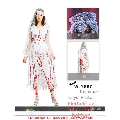 Női cosplay ruhaszett sötét témával színpadi előadásokhoz Halloweenre