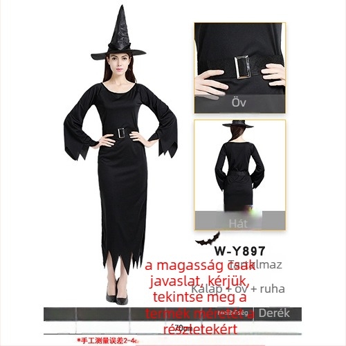 Női cosplay ruhaszett sötét témával színpadi előadásokhoz Halloweenre