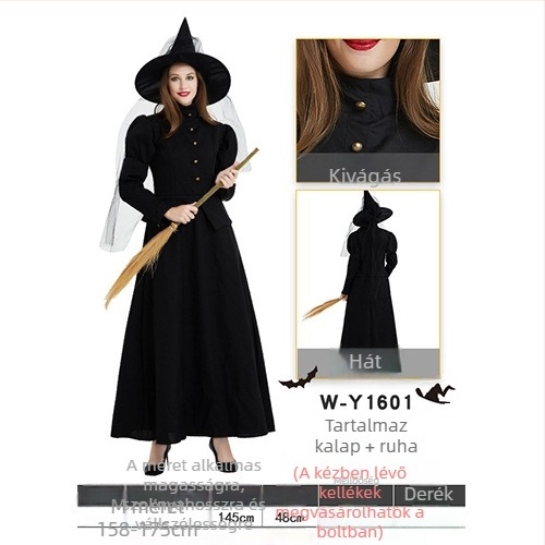 Női cosplay ruhaszett sötét témával színpadi előadásokhoz Halloweenre