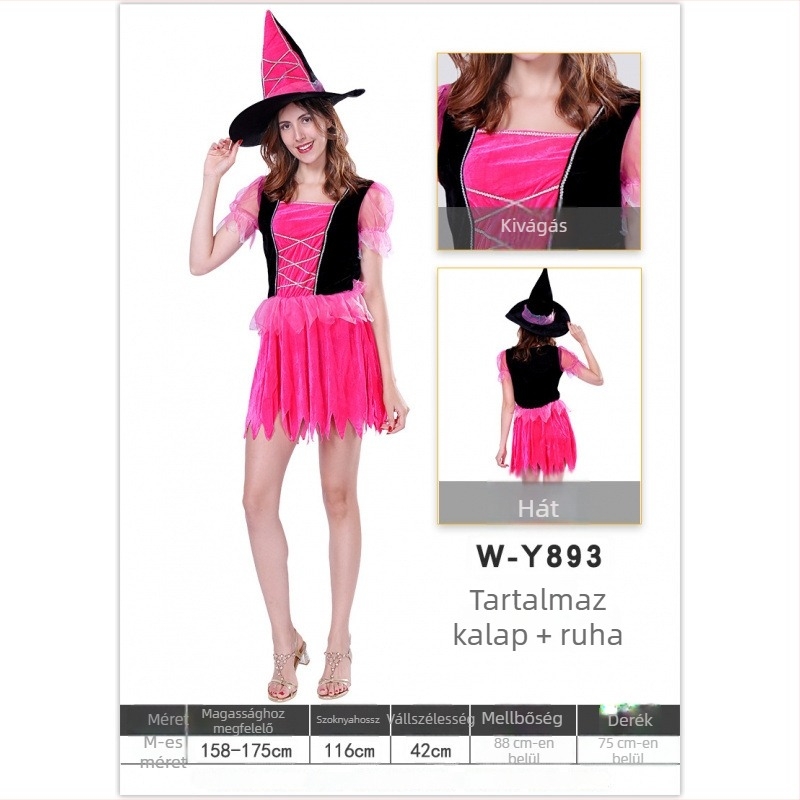 Női cosplay ruhaszett sötét témával színpadi előadásokhoz Halloweenre