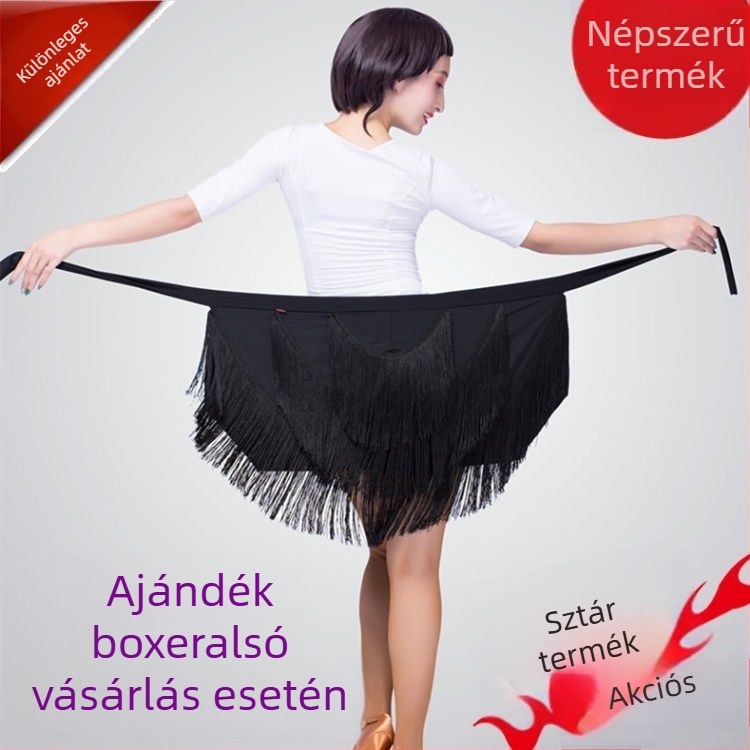 Latin táncruha bojtokkal és rövid szoknyával