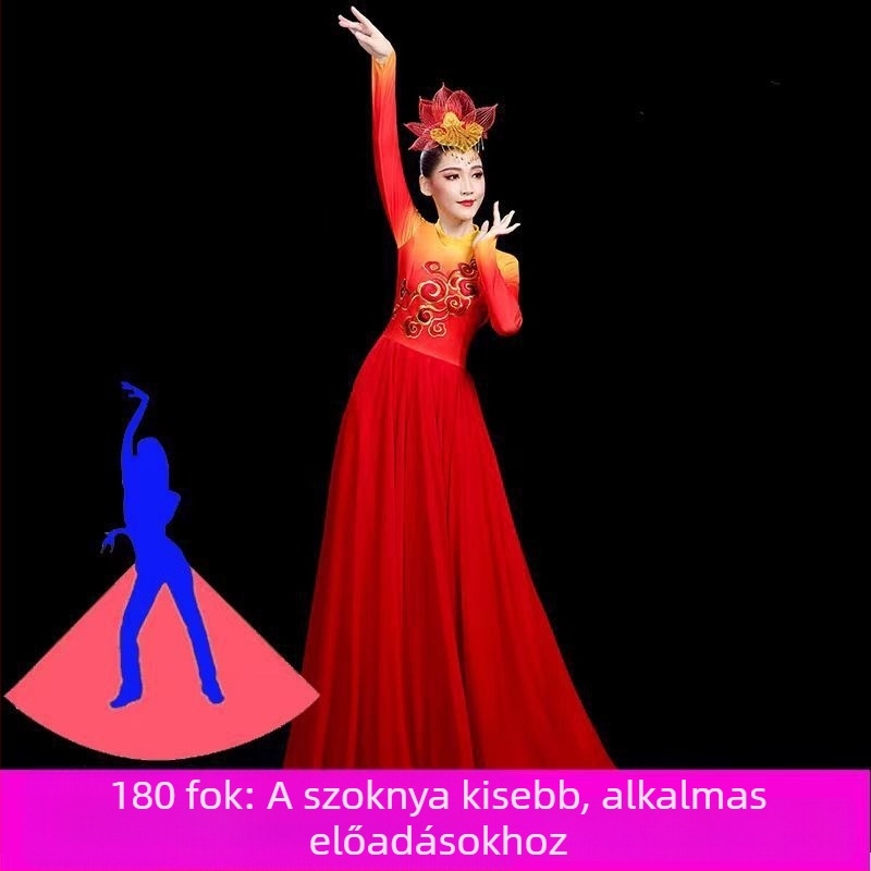Gradient Chenille tánc maxi szoknya elasztánnal; néptáncra alkalmas, uniszex; 2025 tavasz; termékkód 766585665856