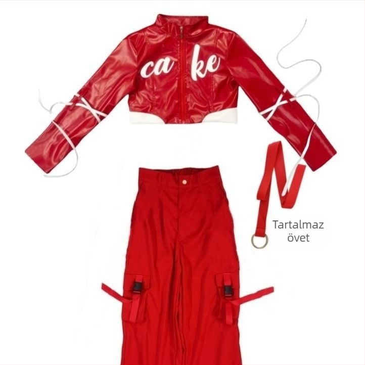 K-Pop együttes fellépőruha – Itzy inspirált jazz/folk tánc kosztüm, uniszex, Chenille-Spandex anyag, tavasz 2025