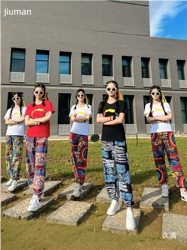 Etno-stílusú csoportos tánc jelmez Chenille és Spandex anyagból, uniszex előadói ruházat néptáncra, 2024 nyár