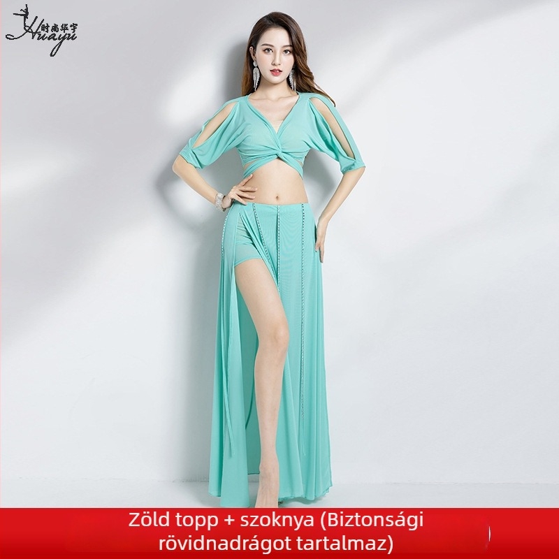 Női Belly Dance gyakorlóruha – kezdőbarát előadási szett, hálós anyag, nylon, 2024 nyár